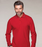 Premium gents polo shirt Contrast Stripe LS
